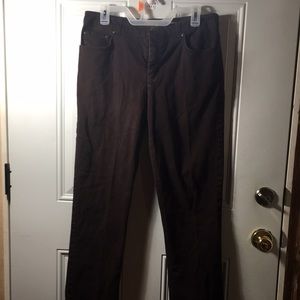 Jones New York Sport w/Shape Control Stretch woman’s brown bootcut jeans size 10